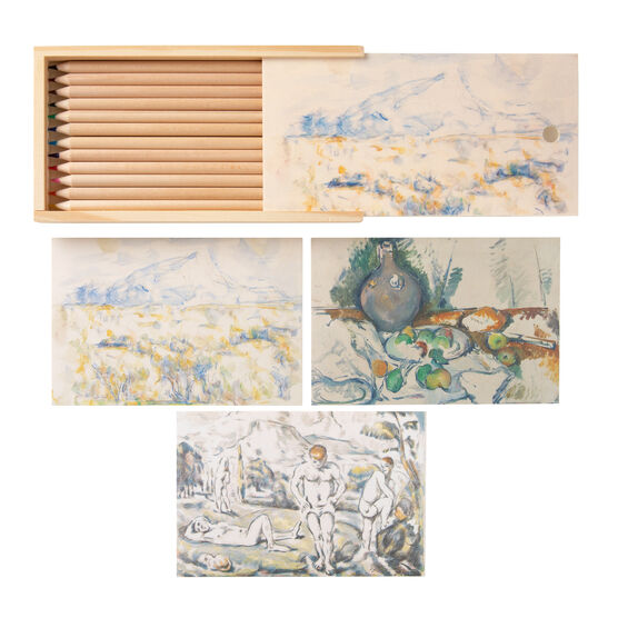 Paul Cezanne colouring pencils and postcard set